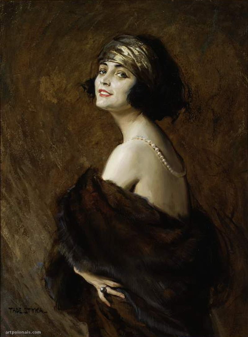 Tadeusz Styka: Portrait de Pola Negri. 1923, New Jork. Huile sur carton. 103 x 76 cm. Musée National de Varsovie.